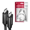 AXAGON BUCM32-CM05AB Kabel USB-C - USB-C 3.2 Gen 2 0.5m, PD 100W, 5A, 4K HD, ALU, oplot, czarny